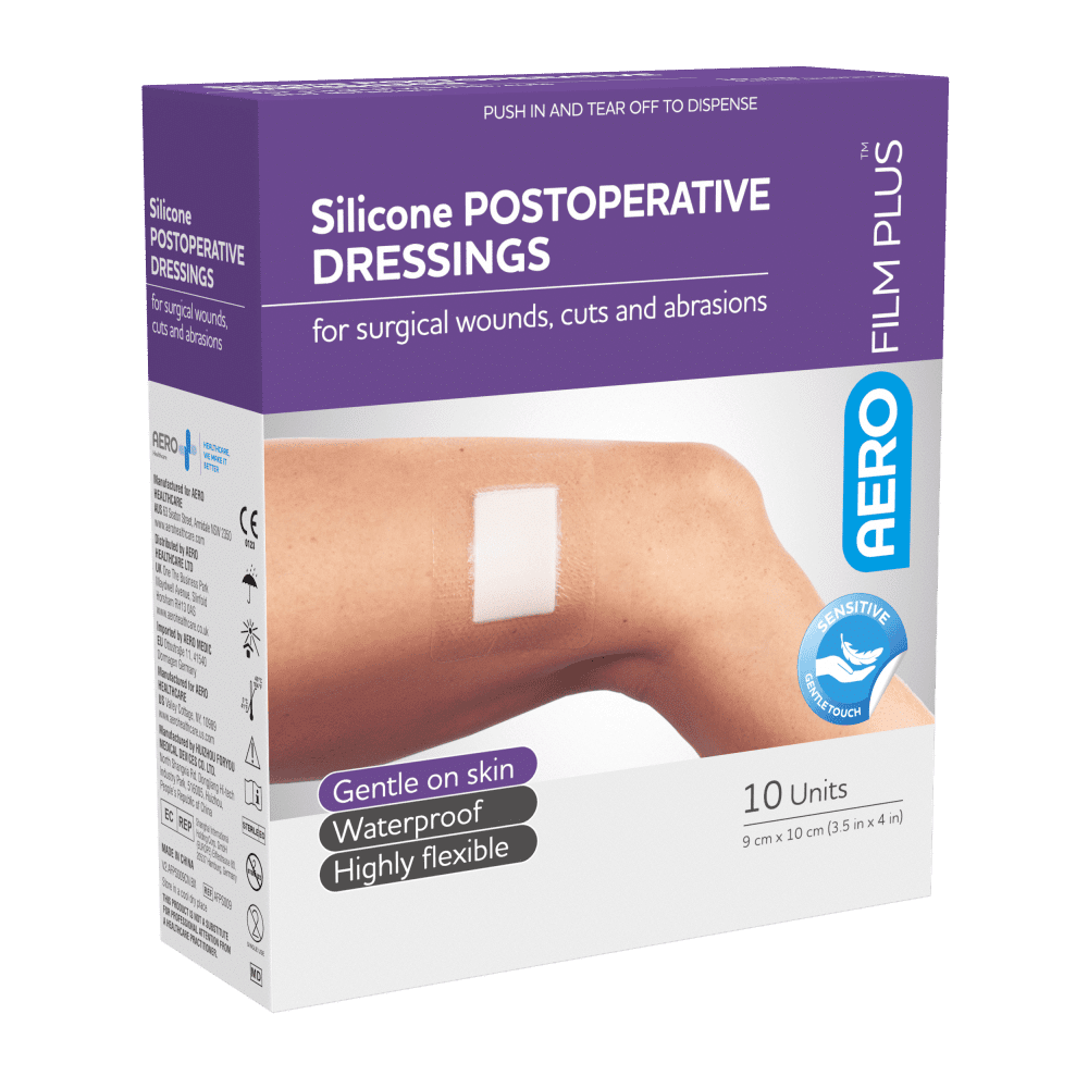 AEROFILM PLUS Sensitive Silicone Postoperative Dressing 9 x 10cm Box/10