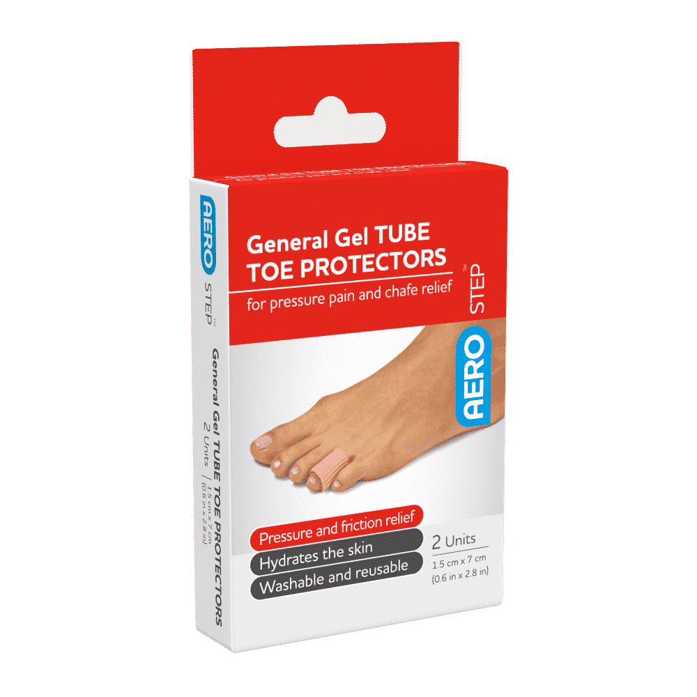 AEROSTEP General Gel Tube Toe Protector 1.5 x 7cm Box/2
