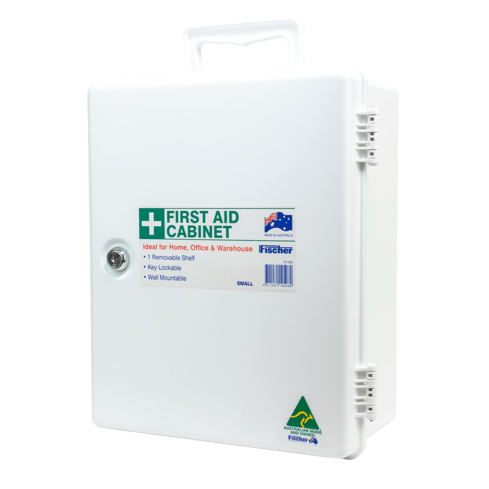 AEROCASE Small White Plastic Cabinet with Key Latch 26 x 32 x 14cm