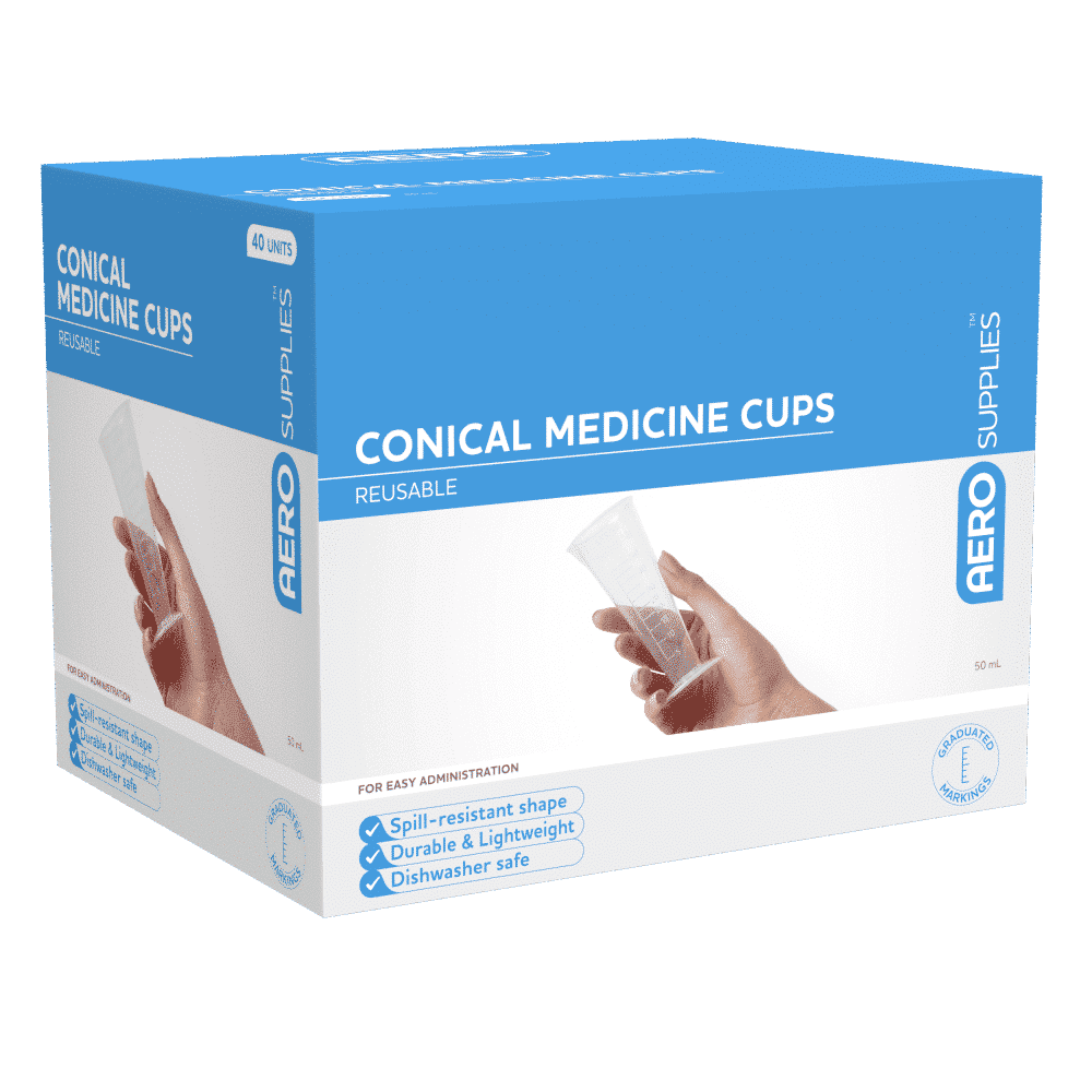 AeroSupplies Conical Medicine Cup 50mL Box/40