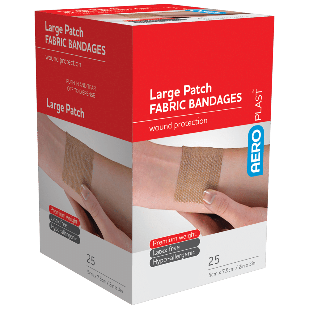 AEROPLAST Premium Fabric Large Patch 7.5 x 5cm Box/25