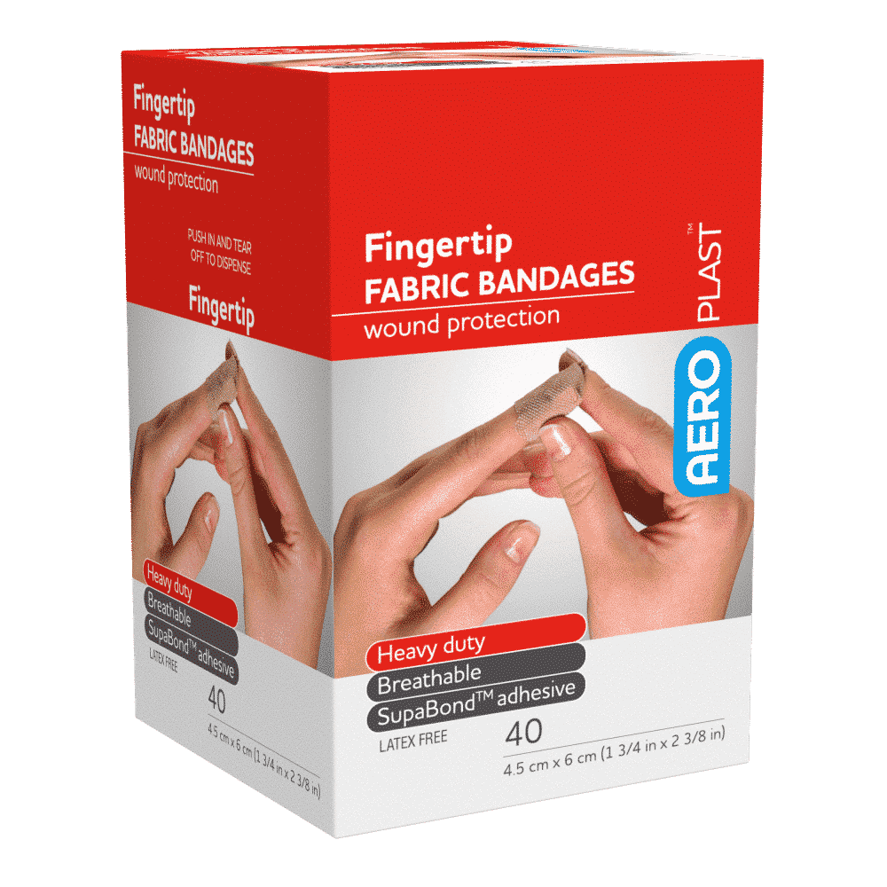 AEROPLAST Premium Fabric Regular Fingertip Dressings 6 x 4.5cm Box/40