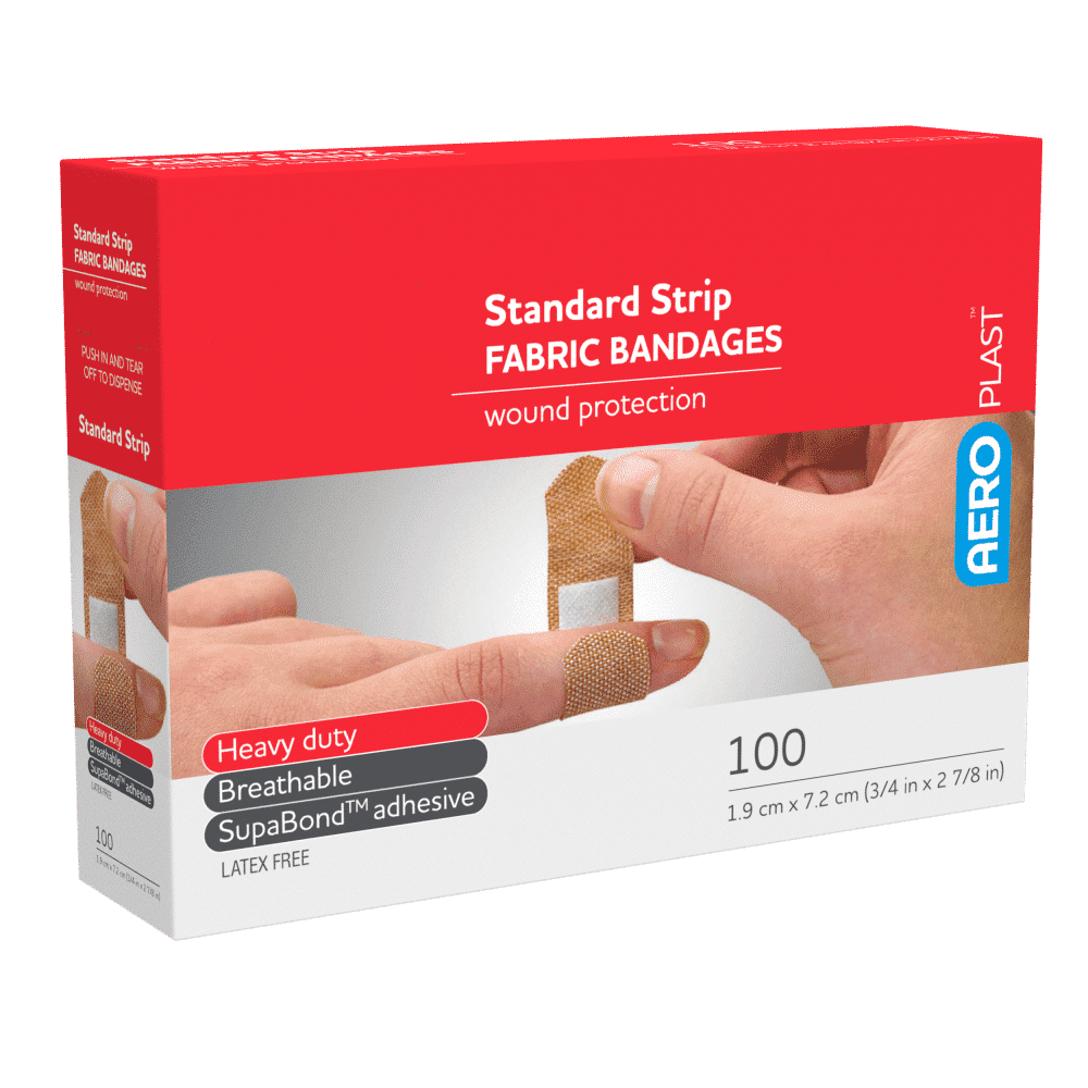 AEROPLAST Premium Fabric Standard Strip 7.2 x 1.9cm Box/100