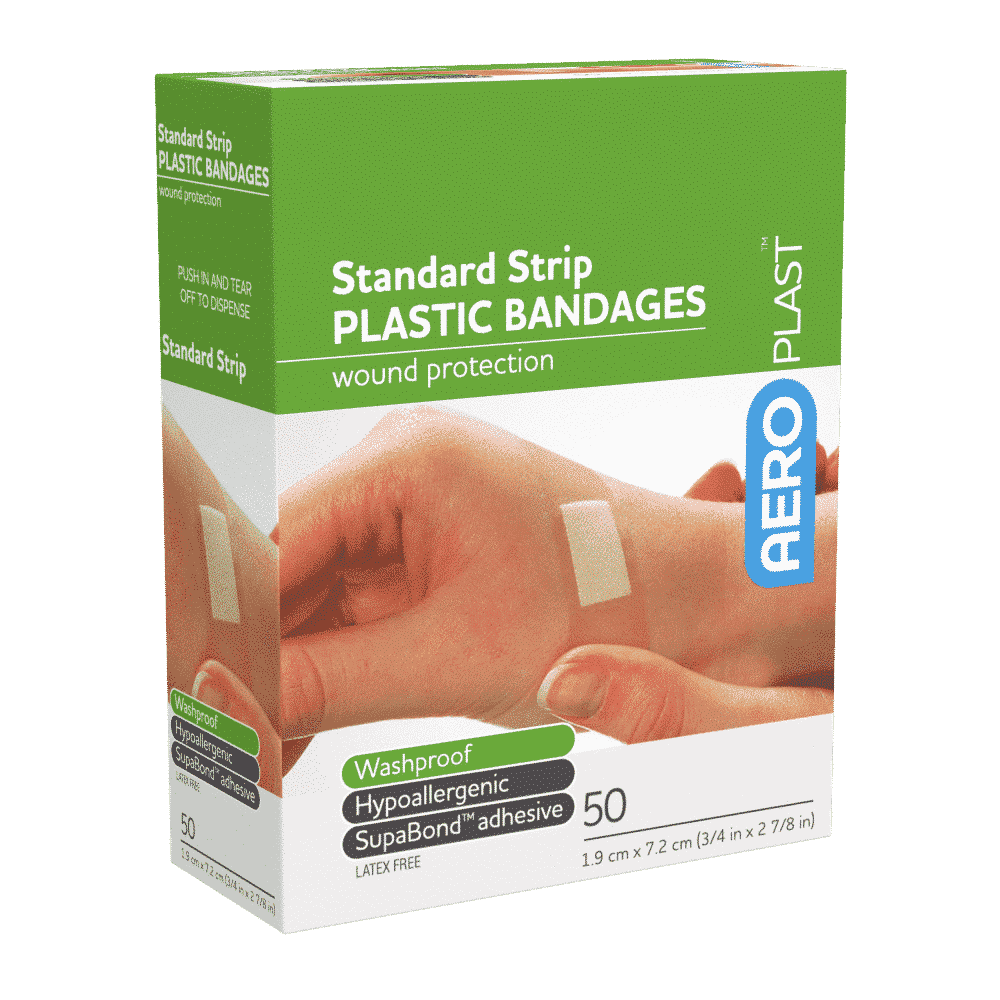 AEROPLAST Plastic Standard Strip 7.2 x 1.9cm Box/50