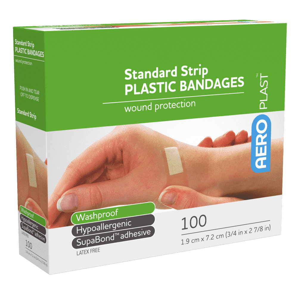 *Discontinued* AEROPLAST Plastic Standard Strip 7.2 x 1.9cm Box/100
