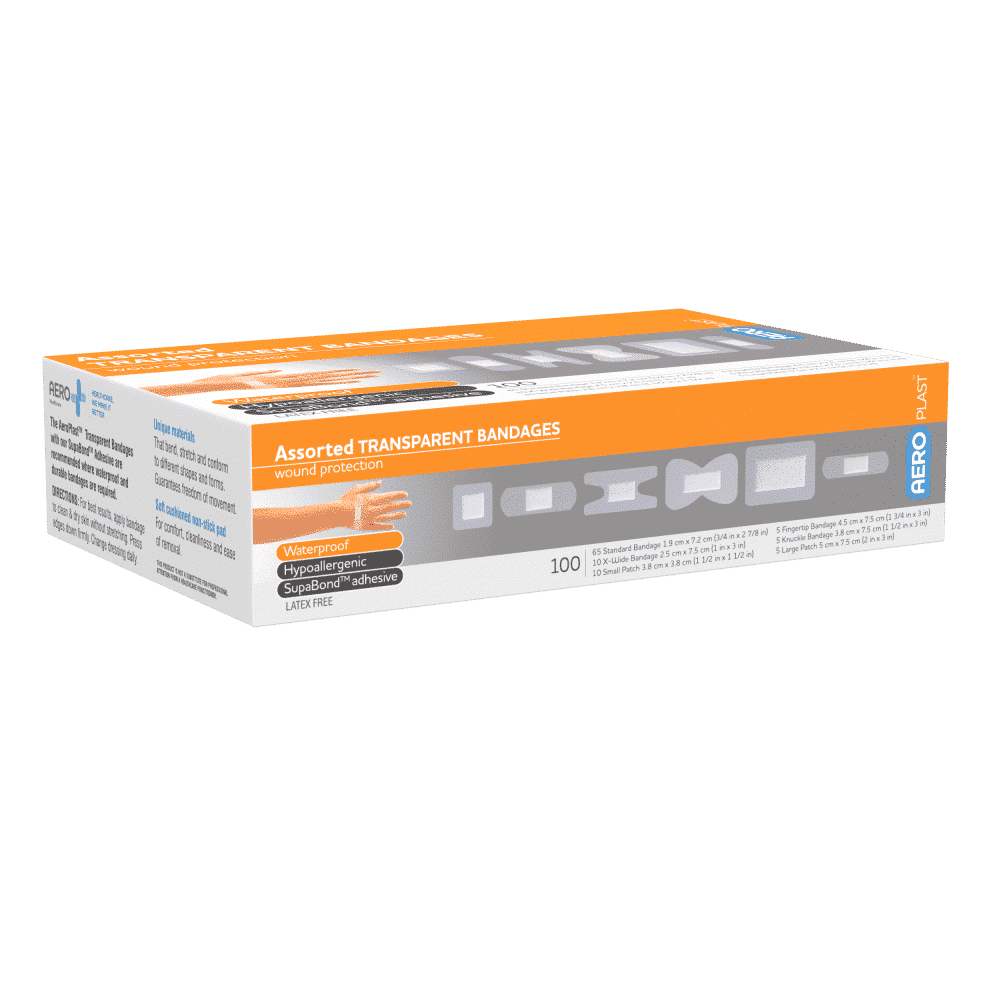 AEROPLAST Transparent Assorted Dressings Box/100