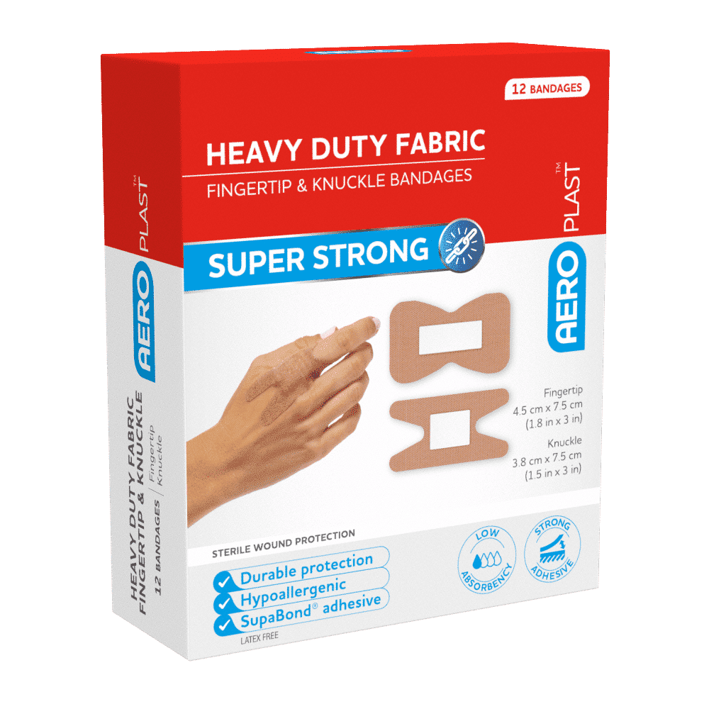 AEROPLAST Premium Fabric Fingertip & Knuckle Dressings Box/12