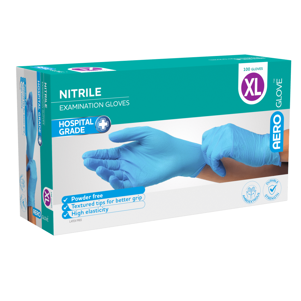 AEROGLOVE X-Large Nitrile Powder-Free Gloves Box/100