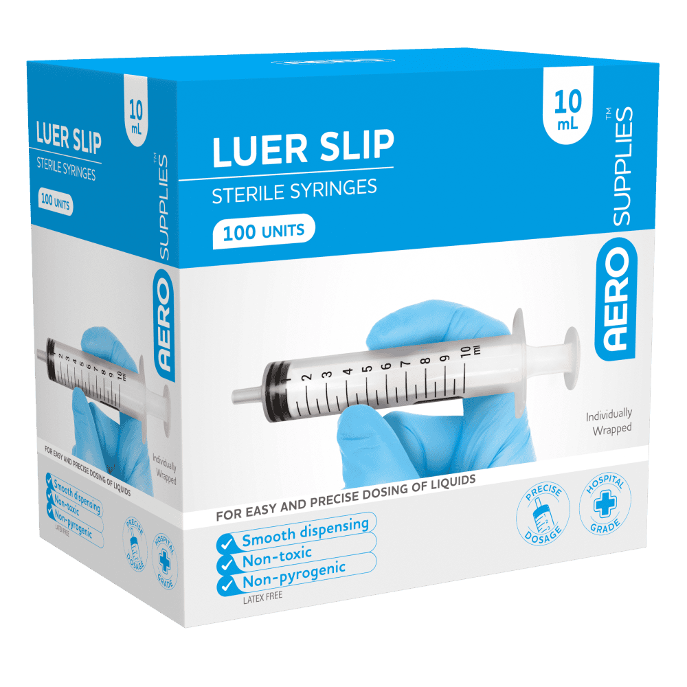AEROSUPPLIES LuerSlip Syringe 10mL/100