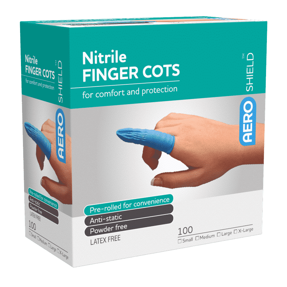 AEROSHIELD X-Large Nitrile Finger Cots Box/100