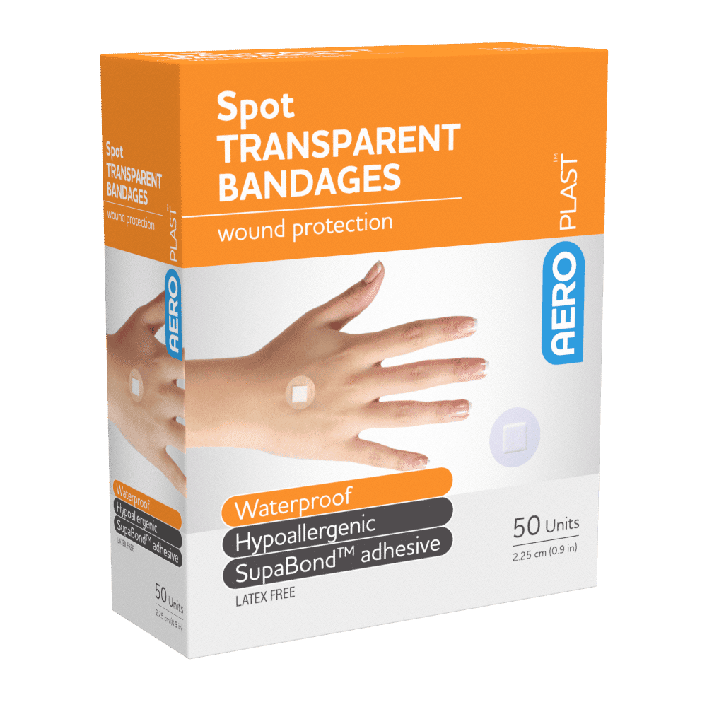 AEROPLAST Transparent Spot Dressings 2.25 x 2.25cm Box/50