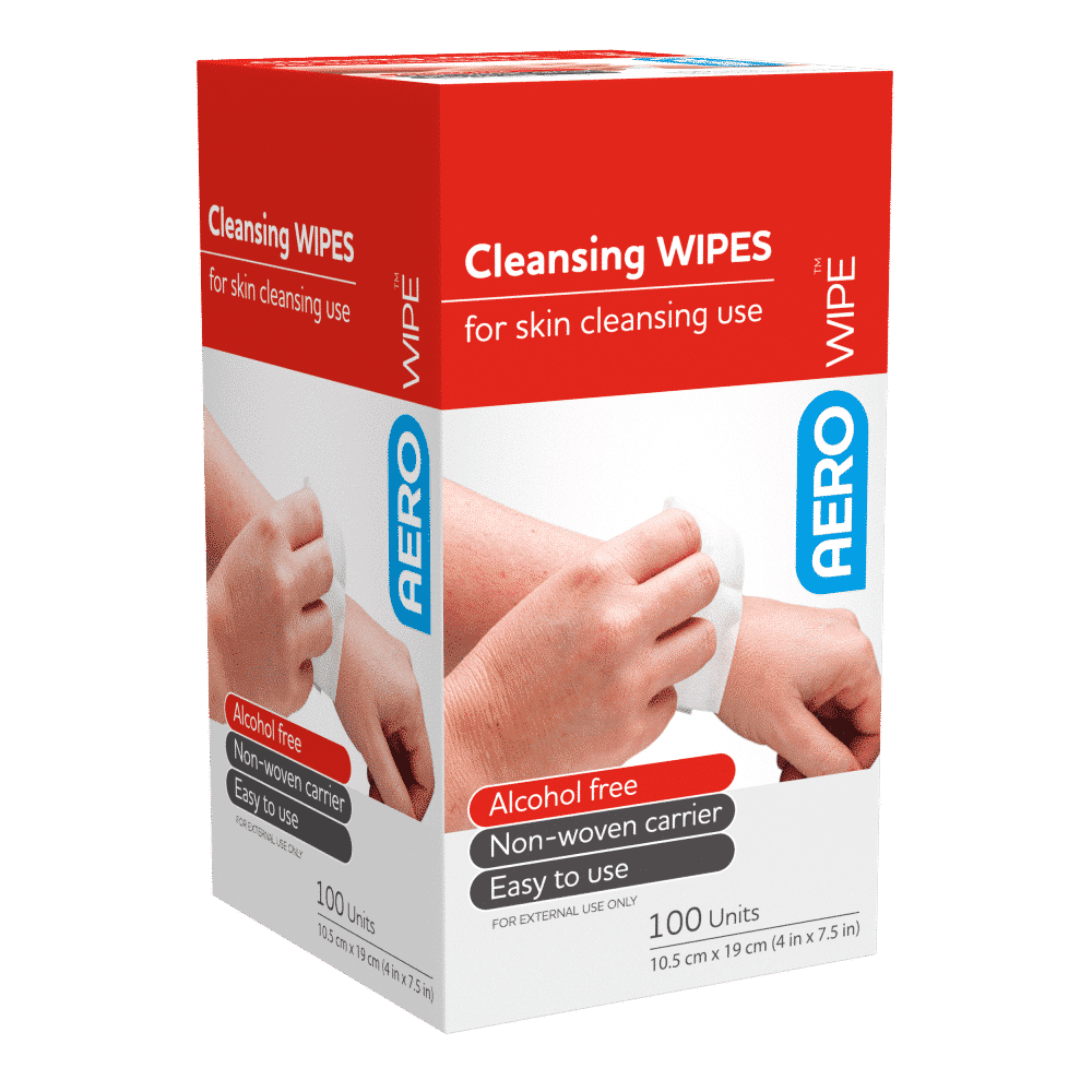 AEROWIPE Alcohol-Free Cleansing Wipes Box/100